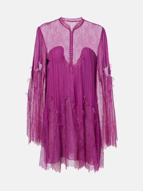 Jorie lace-trimmed silk-blend blouse