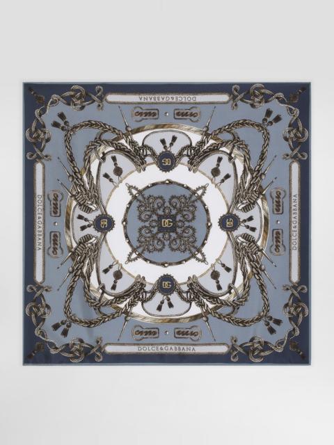 Cargo-print silk twill scarf 70x70