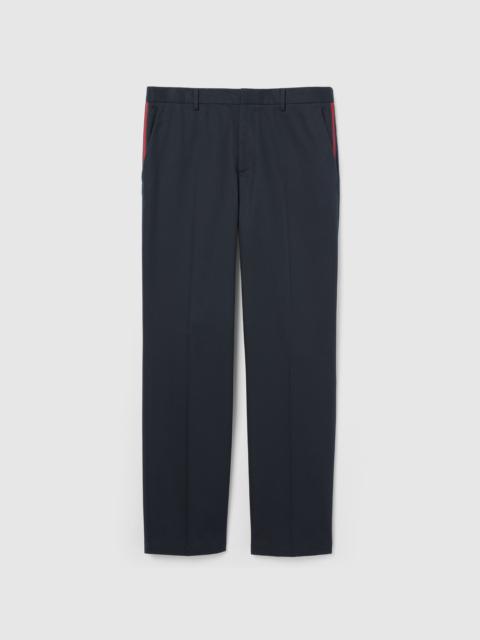 Cotton twill pant with Web detail
