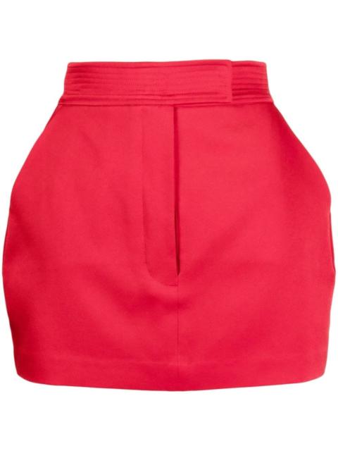 high-waisted satin-finish skirt