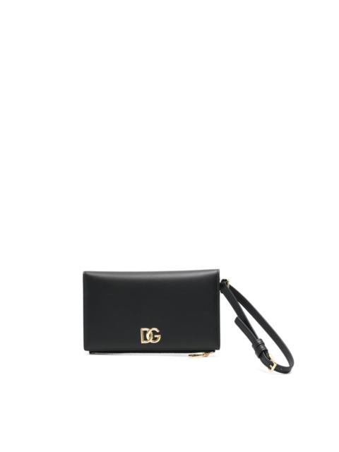 logo-lettering clutch bag