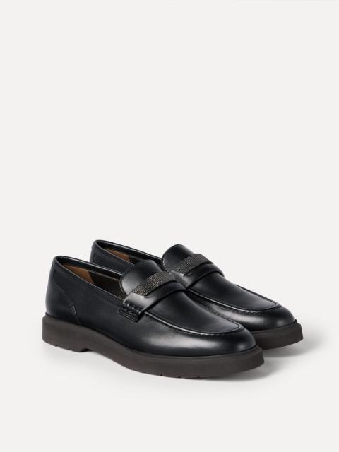 Nappa leather penny loafers with monili
