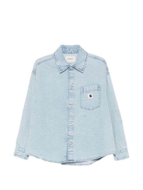 chest-pocket cotton shirt