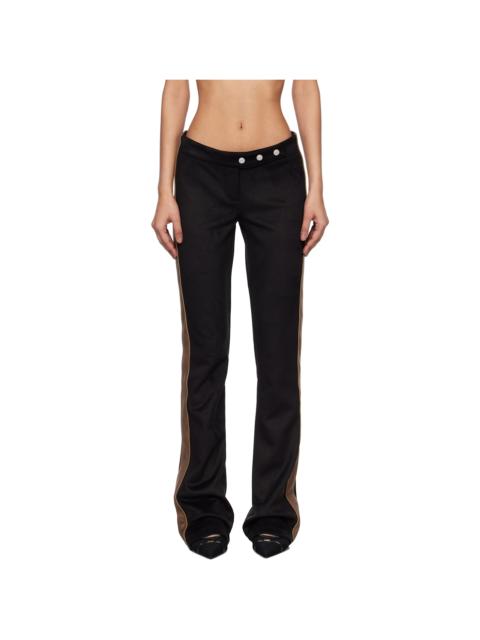 Black Moto Faux-Suede Trousers