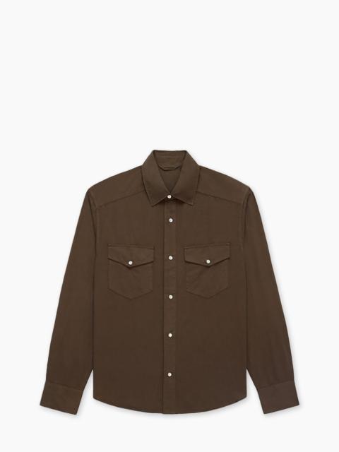 3SIXTEEN SNAP WESTERN SHIRT GARMENT DYE MOCHA