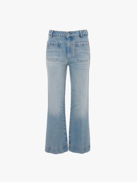 Cropped Kick Alina High Waisted Jean In Pale Blue Wash