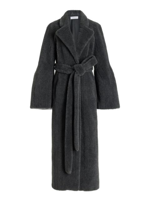 Barring Coat in Dark Grey Virgin Wool Silk Cashmere Fur