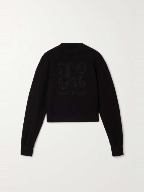 Embroidered cotton-jersey sweatshirt