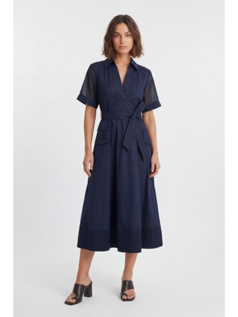 Utility Organdie Cotton Mix Woven Maxi Dress