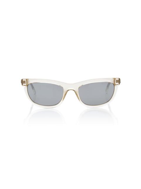 Square-Frame Clear Acetate Sunglasses white