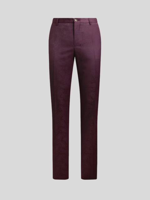 STRAIGHT-LEG WOOL JACQUARD TROUSERS WITH PAISLEY MOTIF