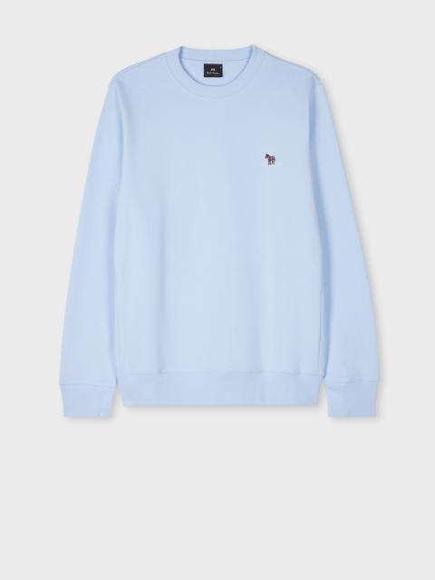 Sky Blue Cotton Zebra Logo Sweatshirt