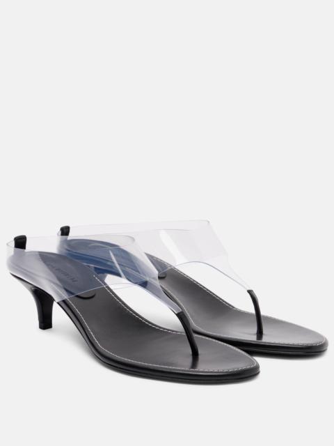 45 leather-trimmed thong sandals