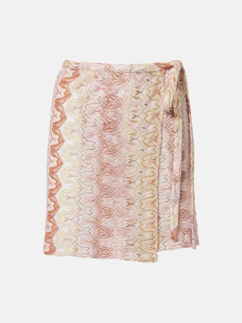 Lamé wrap skirt