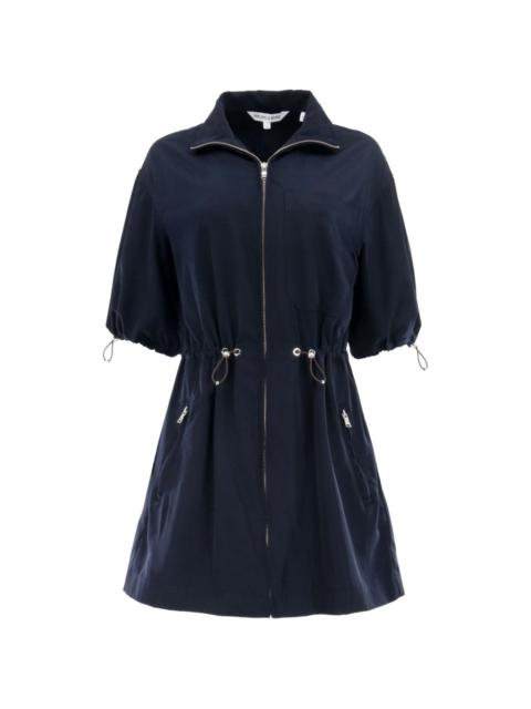 drawstring zip mini dress