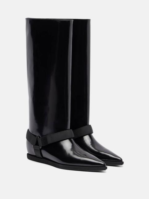 Leather knee-high boots