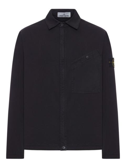 badge-pocket cotton shirt
