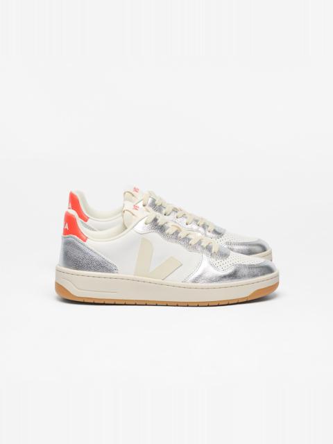 V-10 LEATHER WHITE PIERRE SILVER