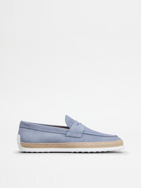 LOAFERS IN SUEDE - LIGHT BLUE