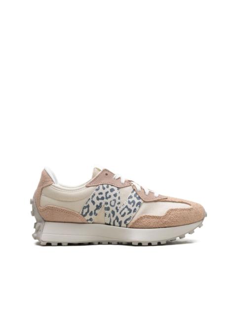 327 "Flat Taupe Linen Leopard" sneakers