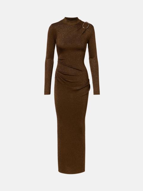 Knitted lamé maxi dress