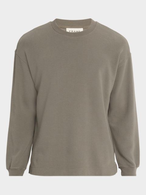 Men's Cotton Waffle Textured Long-Sleeve T-Shirt