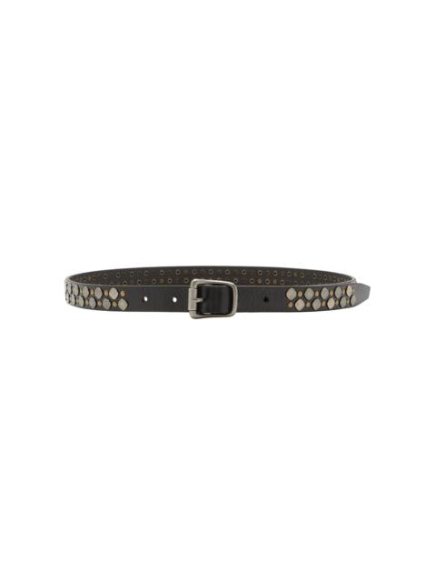 Rio Studded Leather Belt brown