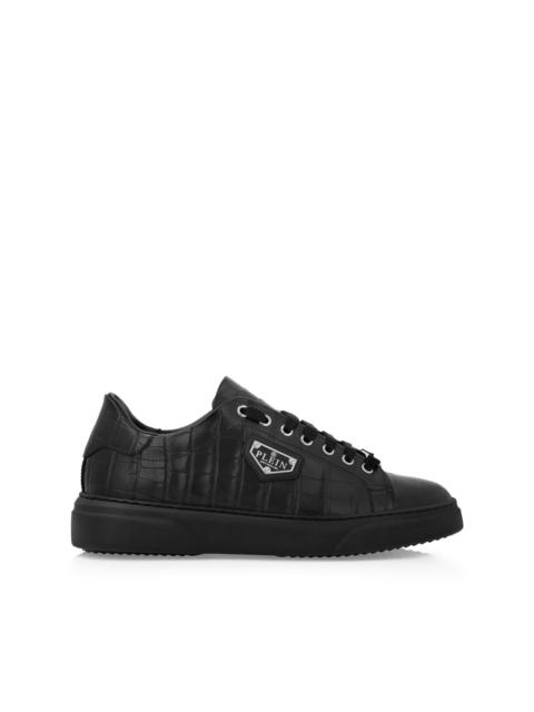 Iconic Plein-plaque crocodile-effect sneakers