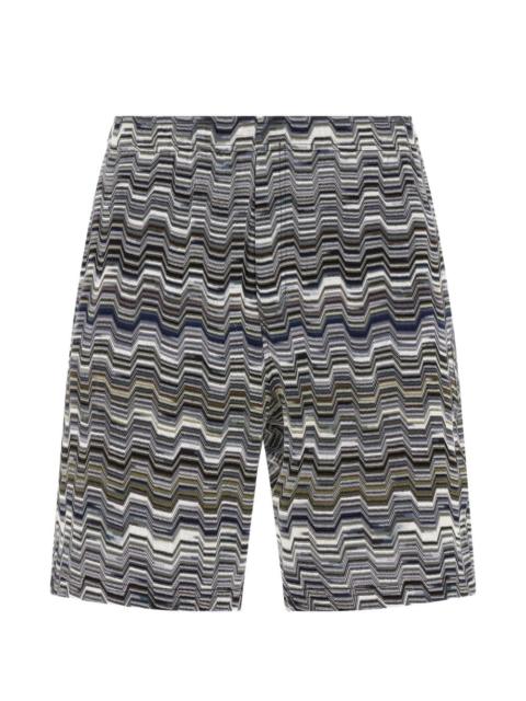 zigzag knitted bermuda shorts