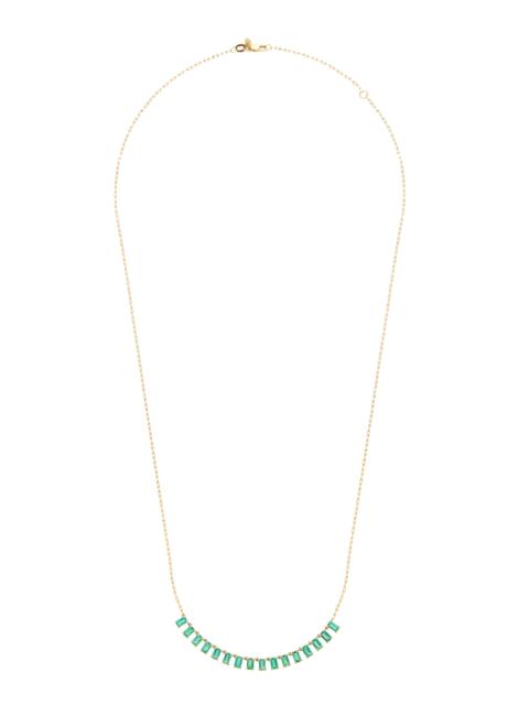 Cleo 14K Yellow Gold Emerald Necklace green