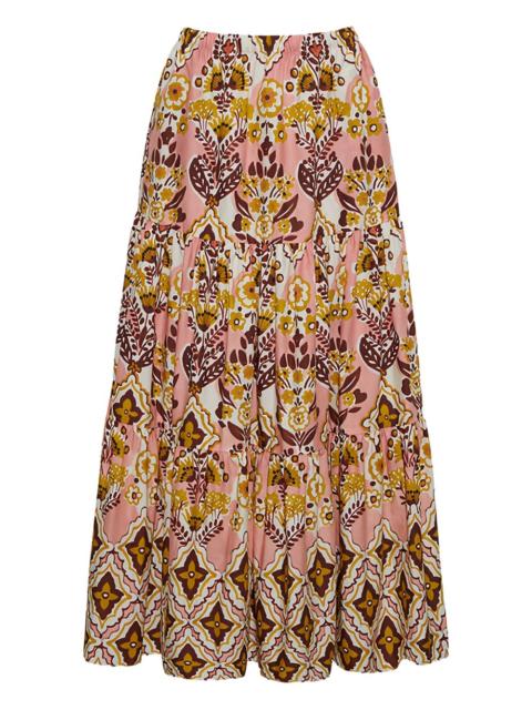 Melanie floral-pattern maxi skirt
