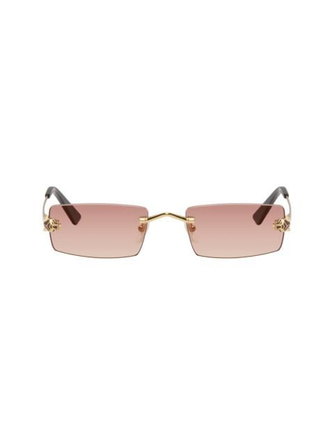 Gold 'Panthère de Cartier' Sunglasses