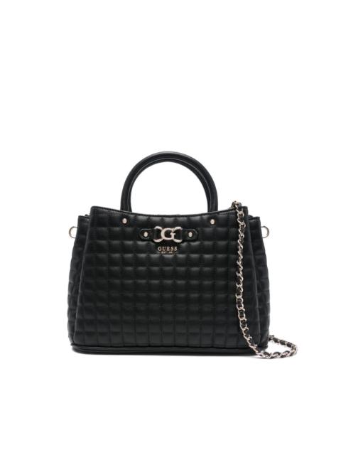 quilted-design tote bag