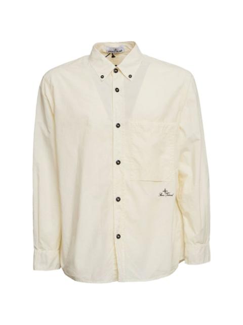 logo lettering button oxford shirt