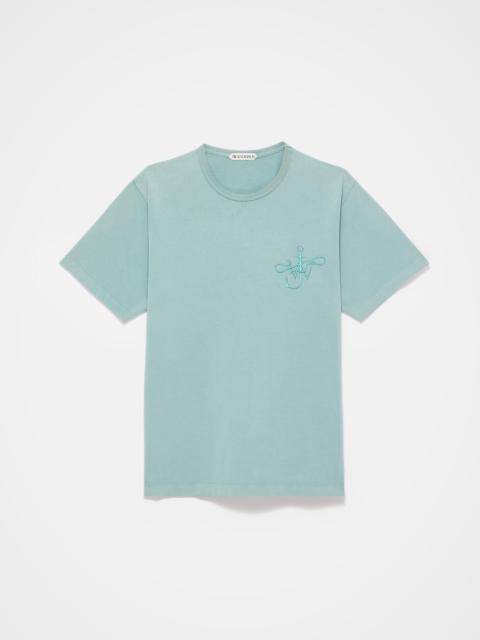 MENS RIBBON ANCHOR T-SHIRT IN WASHED TEAL