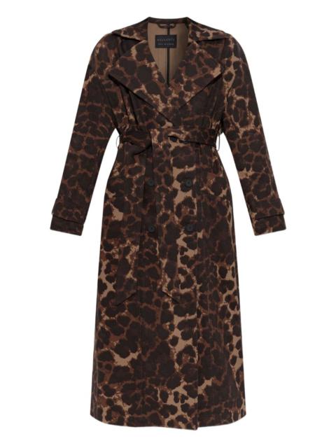 Abel leopard-print belted trench coat