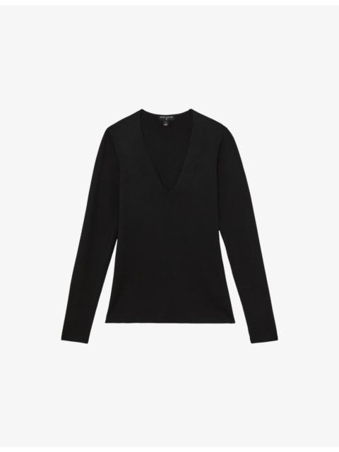 Reiss x Atelier Maeve plunge-neck silk-blend top