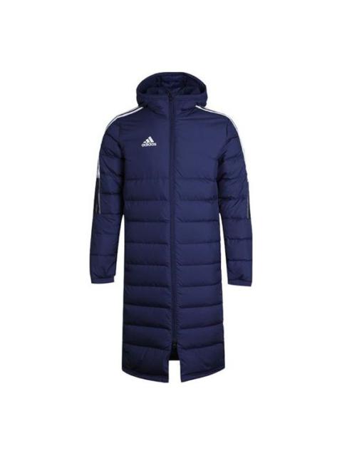 adidas Logo hooded down Jacket Navy Blue GM5246