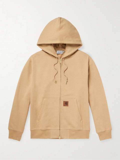 Eldon Logo-Appliquéd Cotton-Blend Jersey Zip-Up Hoodie