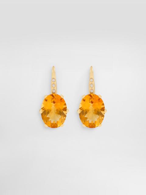 Anna earrings in 18-carat yellow gold with citrines and diamonds