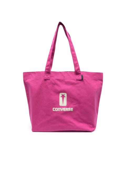 x DRKSHDW logo-print canvas tote bag