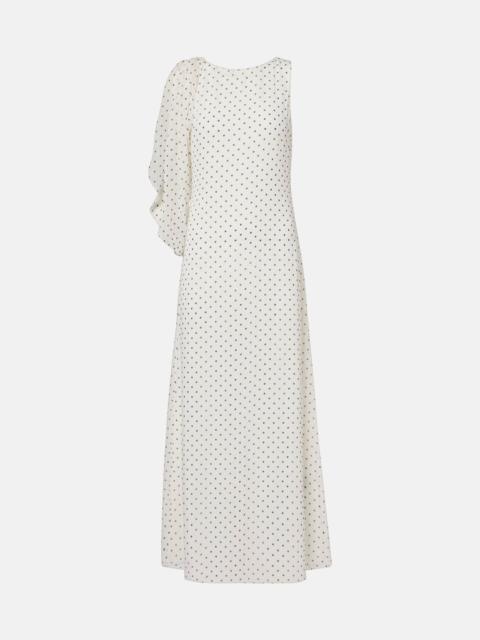 Adela polka-dot chiffon gown