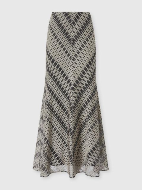 3D Diamond Mixed Viscose Long Skirt