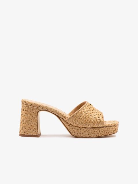 Dolly Low Mule In Natural And Beige Raffia