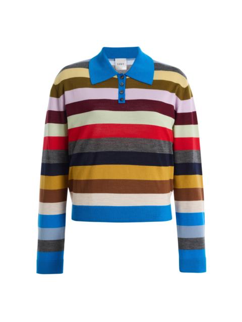 James Striped Wool Polo Sweater multi
