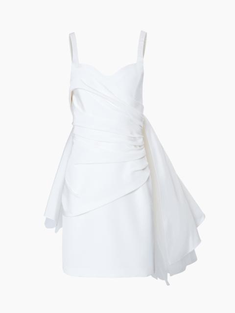 Wrap Bodice Mini Dress With Watteau