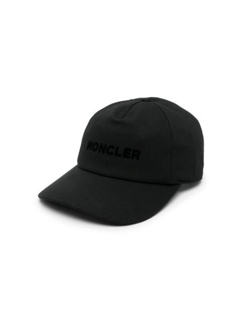 flocked-logo cotton baseball cap