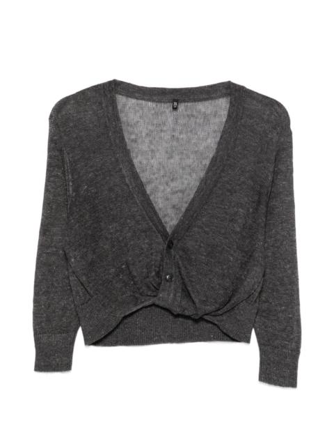 twisted-front knit cardigan