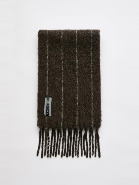 Our Legacy Estate Scarf Brown Pinstripe Fuzzy Alpaca