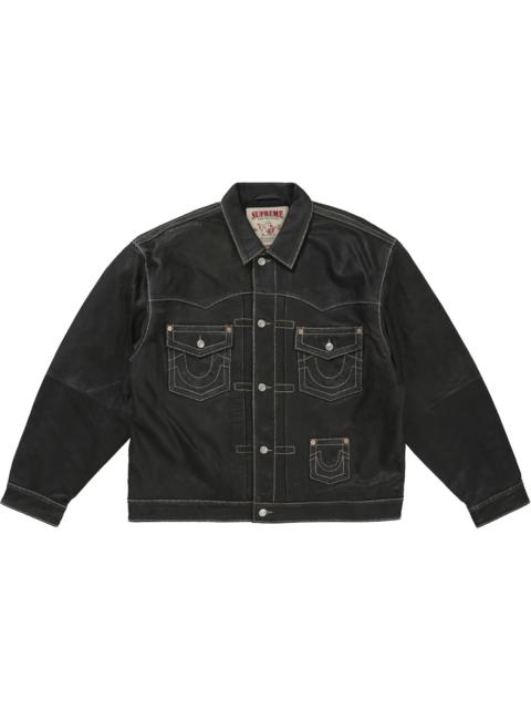 Supreme True Religion Leather Trucker Jacket Black